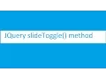 Simple example for slideToggle method with jQuery