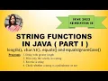 STRING FUNCTIONS IN JAVA PART I - SHIKSHA