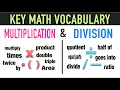 Math Vocabulary Words for Multiplication and Division