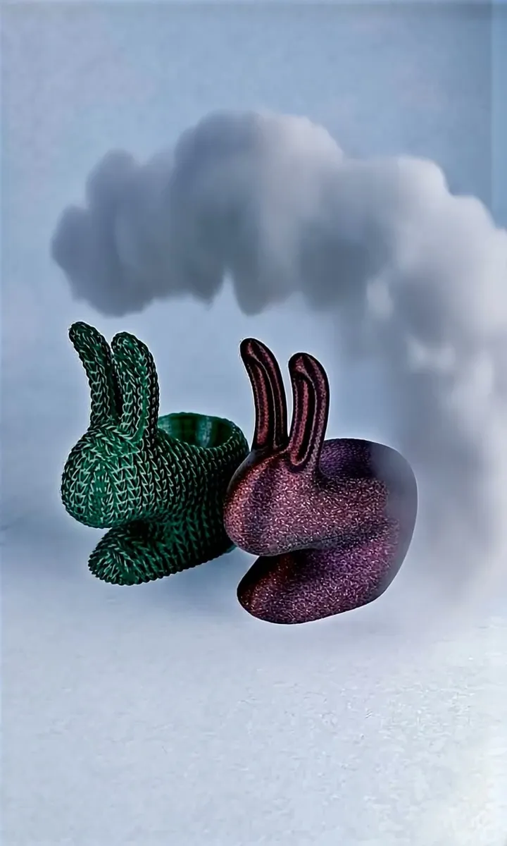 Egg Holder Bunny (Smooth & Knitted), Easter Toy