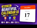 Create a Beautiful Calendar UI Using HTML CSS JavaScript Mini Project