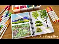 Ohuhu Water - Based Marker Landscape Painting My New Art Supplies