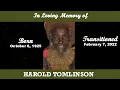 Home Going Celebration for Mr Harold Tomlinson