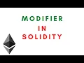 Modifiers in Solidity