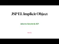 JSP Expression Language Implicit Objects