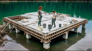 Two Sisters Build Their Dream Off Grid Lake House Full Process Revealed By PhucGirlintheVillage 
