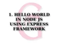 Hello World Using Express FrameWork in Node js