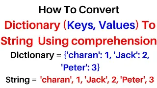 Python Full Course Convert Dictionary String