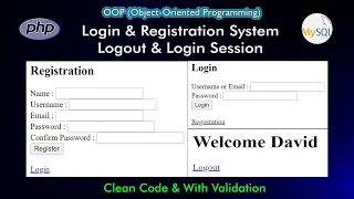 Complete OOP PHP Login Registration System Logout Login Session Object Oriented PHP Tutorial