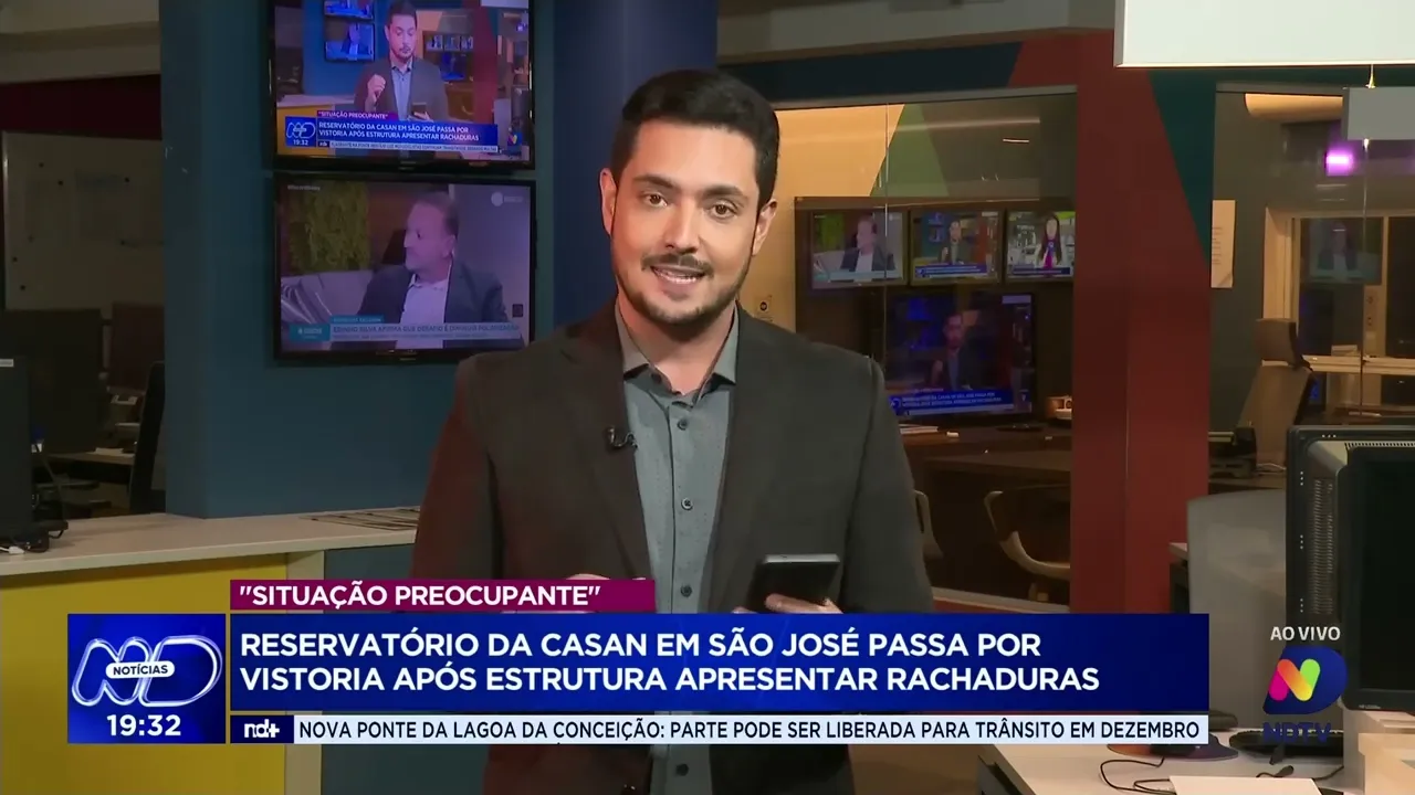 Resultado da vistoria no reservatório da CASAN em São José revela rachaduras preocupantes