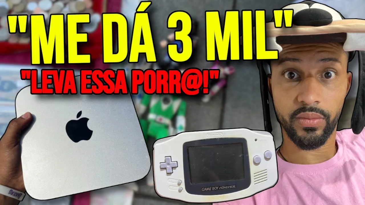 CAÇADA GAMER | APPLE MINI MAC NINTENDO GAME BOY XBOX PS3 E MUITA RELÍQUIA NA FEIRA DO ROUBO