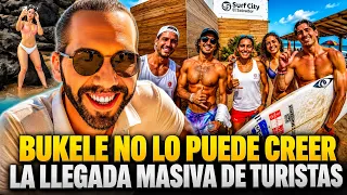¡DE LOCOS! BUKELE QUEDÓ EN SHOCK CON LA LLEGADA MASIVA DE TURISTAS EN PLENO ¡EL SALVADOR!😱