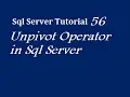 Unpivot Operator in Sql Server