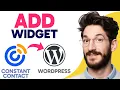 How to ADD Constant Contact WIDGET to WordPress Step by Step