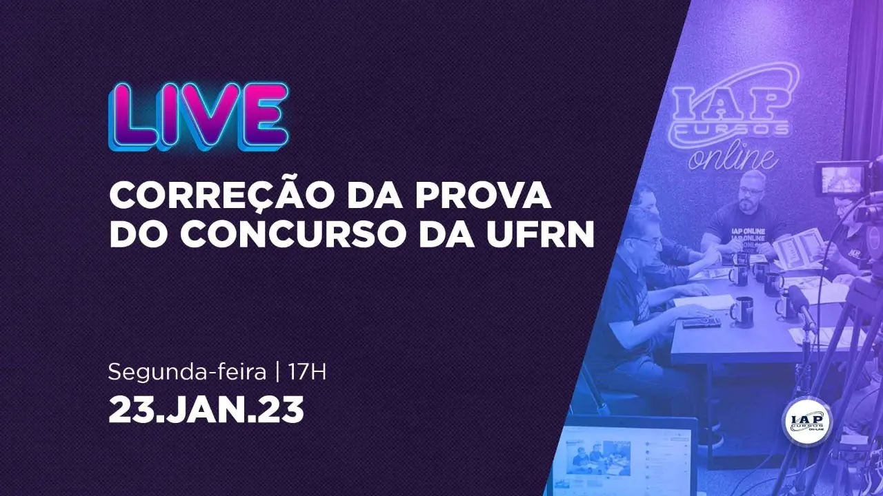LIVE: CORREÇÃO DA PROVA DO CONCURSO DA UFRN.