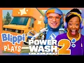 Blippi and Meekah Play Powerwash Simulator 2 Blippi Plays Games for Kids