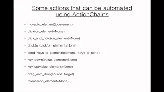 Selenium Python language-ActionChains Overview