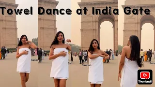 sannati viral dance in towel on india gate viral instgaram reel cpmpilation vertical 4k