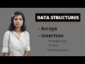 Data Structures Array Operations Array Insertion Data Structures and Algorithms In Hindi