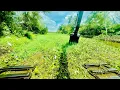 Watch how an Amphibious Excavator cleans a river filled with overgrown reeds and floating plants.💪💪💪