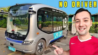 中国の未来的な自動運転バスに乗りました