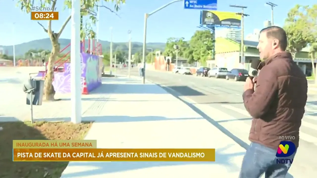 Pista de 'skate' de Florianópolis inaugurada há menos de 1 mês, já foi alvo de vandalismo