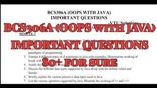 OOPS with JAVA Important questions BCS306A 22 scheme 3rd sem CSE Stream