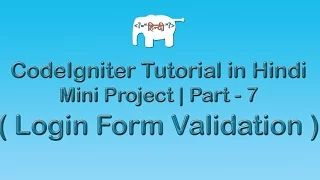 CodeIgniter Project Tutorial in Login Form Validation