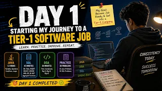 Day 1 Starting My Journey to a Tier-1 Software Job Java DSA SQL