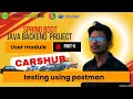 user rest testing part 8 Carshub Project Java Spring Boot Docker AWS