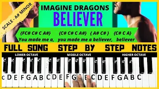 Download Believer song | Imagine dragons | piano letter notes | keyboard letter notes | full song tutorial MP3