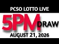 Lotto Result Today 5pm Draw August 21 2026 Swertres Ez2 PCSO LIVE