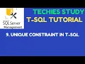 9 UNIQUE Constraint in T-SQL SQL