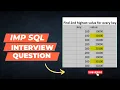 SQL Interview Question Top 2nd Salary for Each Department