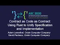 Contract as Code as Contract Using Rust to Unify Specification and Implementation