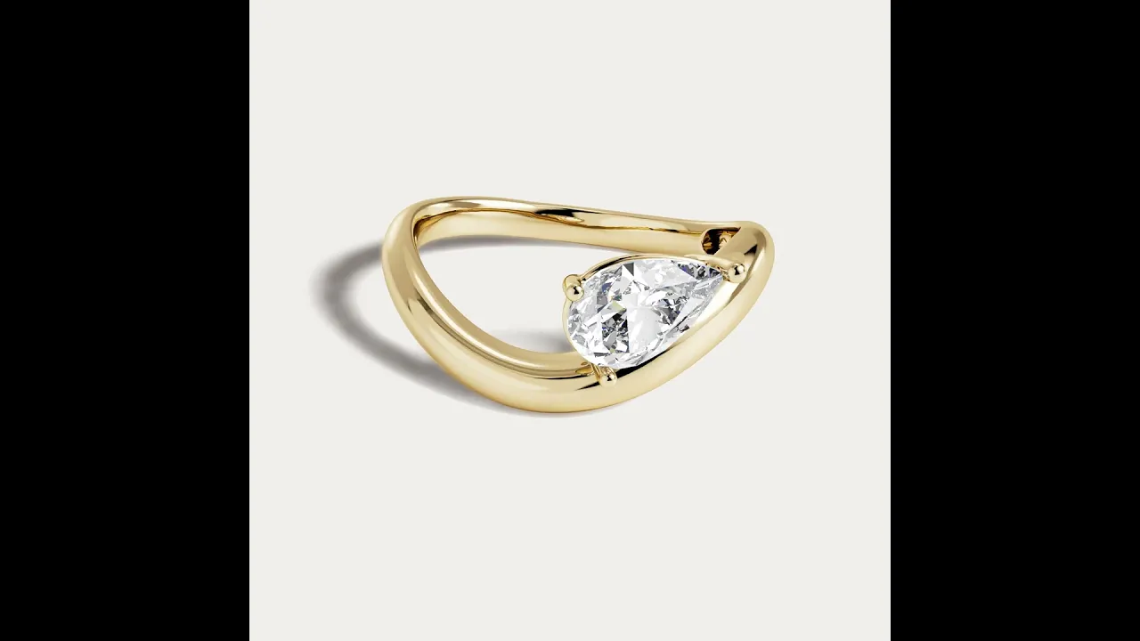 Nina丨Prong Pear Lab Grown Diamond Wave Ring