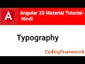 Angular 20 Material Tutorial Day 4 Typography Explained Hindi