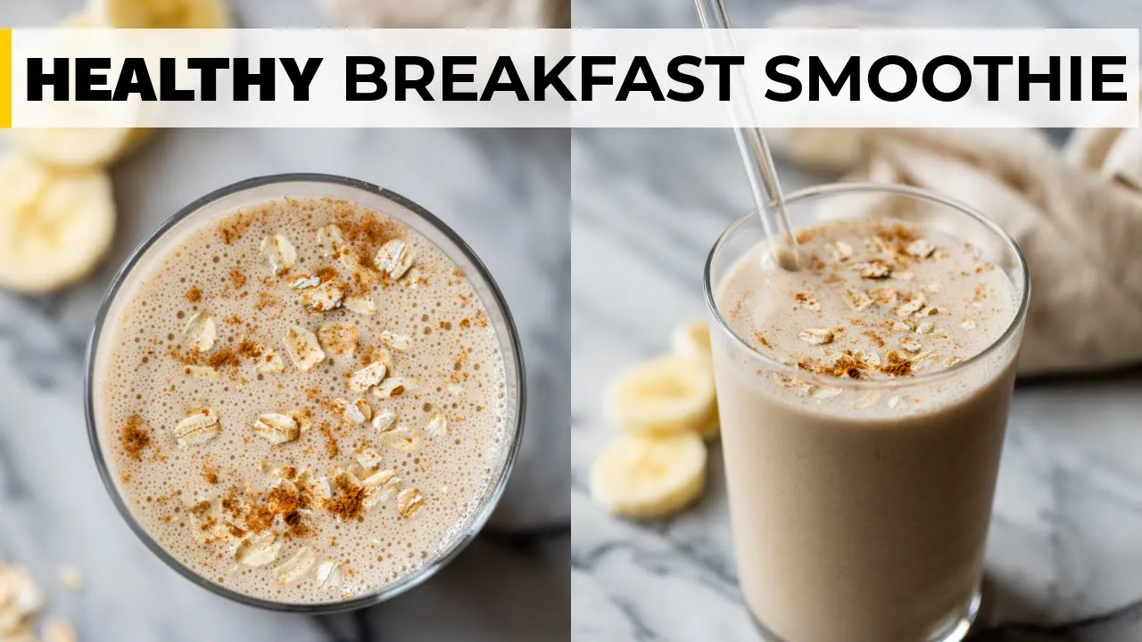 BANANA BREAKFAST SMOOTHIE   with peanut butter & oatmeal