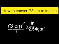 How to convert 73 cm to inches