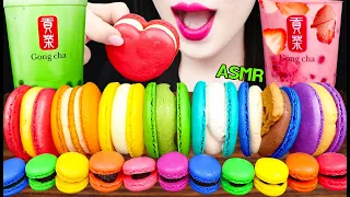 Download ASMR STRAWBERRY BUBBLE TEA, GREEN TEA MILK TEA, RAINBOW MACARON 딸기 버블티, 녹차 밀크티, 레인보우 마카롱 먹방 MUKBANG MP3