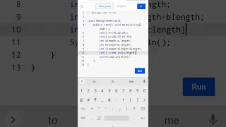 merge two arrays Java program