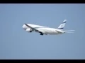EL AL 777 TAKING OFF FROM LAX ALWAYS WITH CAR POLICE NEAR THE PLANE