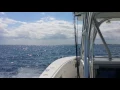 Headed back to Lighthouse Point Marina onboard Breathe EZ 42ft SeaVee with triple 300hp Suzuki s