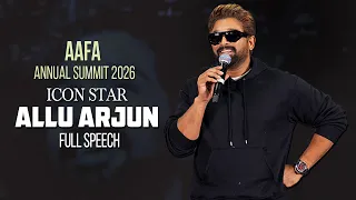 Icon Star Allu Arjun - Full Speech | AAFA Annual Sumit 2026