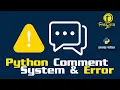 Python Bangla Tutorial 2021 Python Comment System and Errors