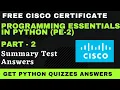 Python Essentials Part-2 Summary Test Answers python essentials quiz answers