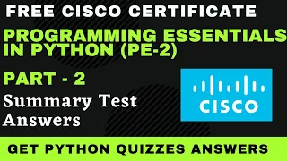 Python Essentials Part-2 Summary Test Answers python essentials quiz answers