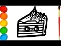 how to draw unicorn cake easy drawing and coloring pages for kids