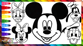 Draw and Color Mickey Mouse and His Friends Drawings for Kids