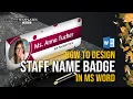 How to Design Name Badge or Name Plate in MS Word DIY Tutorial